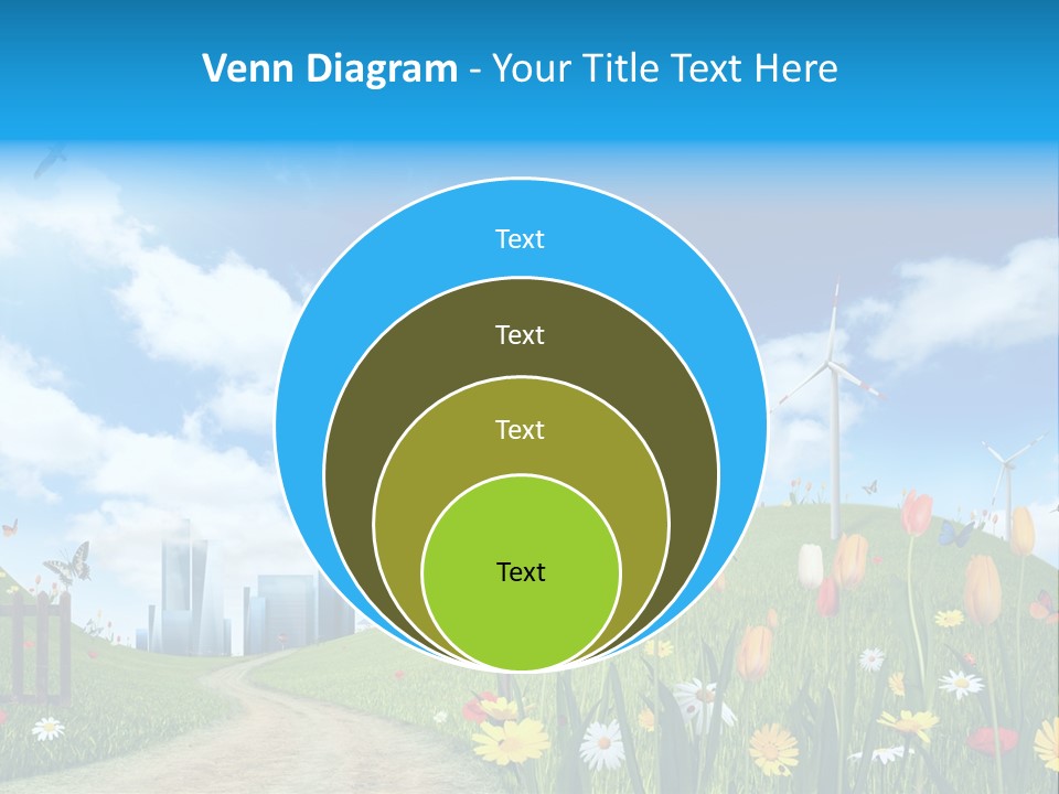 Cloud Camomile Photovoltaic PowerPoint Template