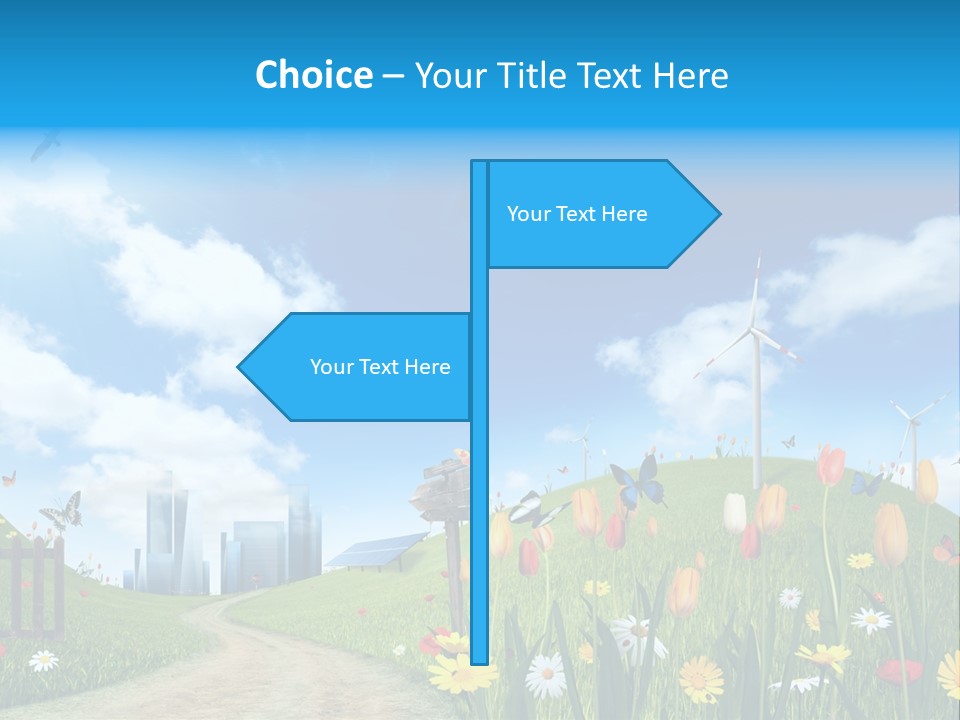 Cloud Camomile Photovoltaic PowerPoint Template