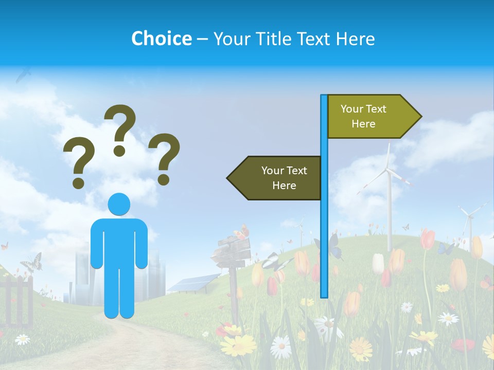 Cloud Camomile Photovoltaic PowerPoint Template