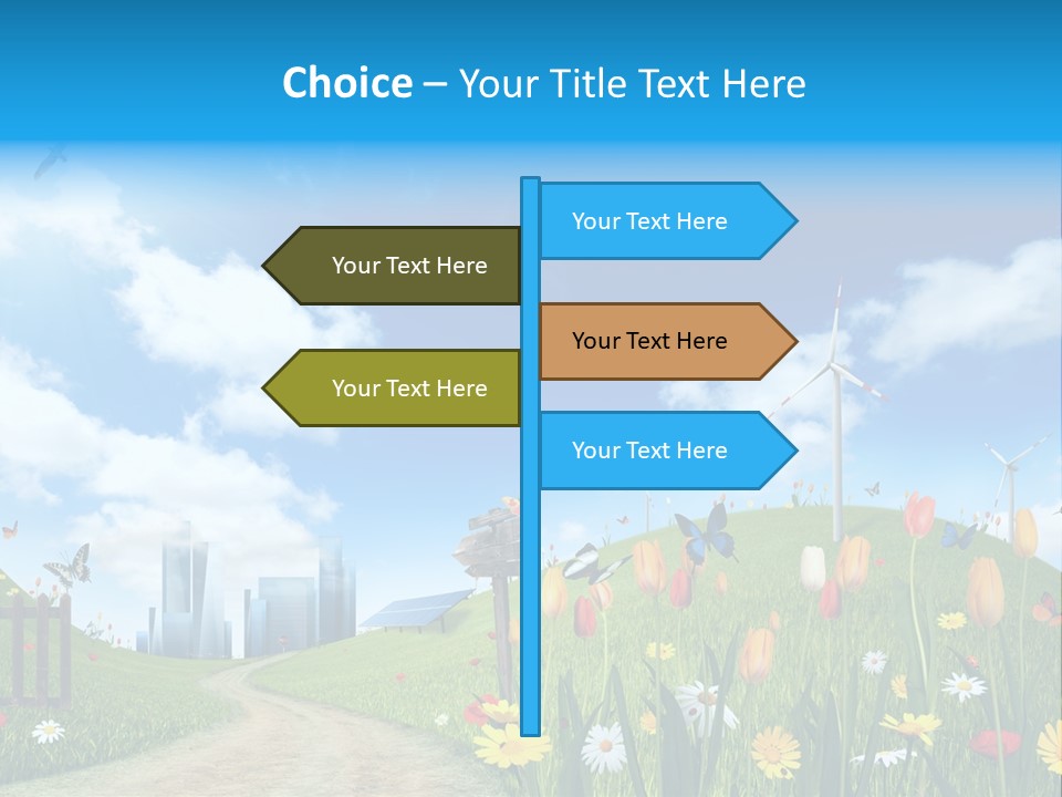Cloud Camomile Photovoltaic PowerPoint Template