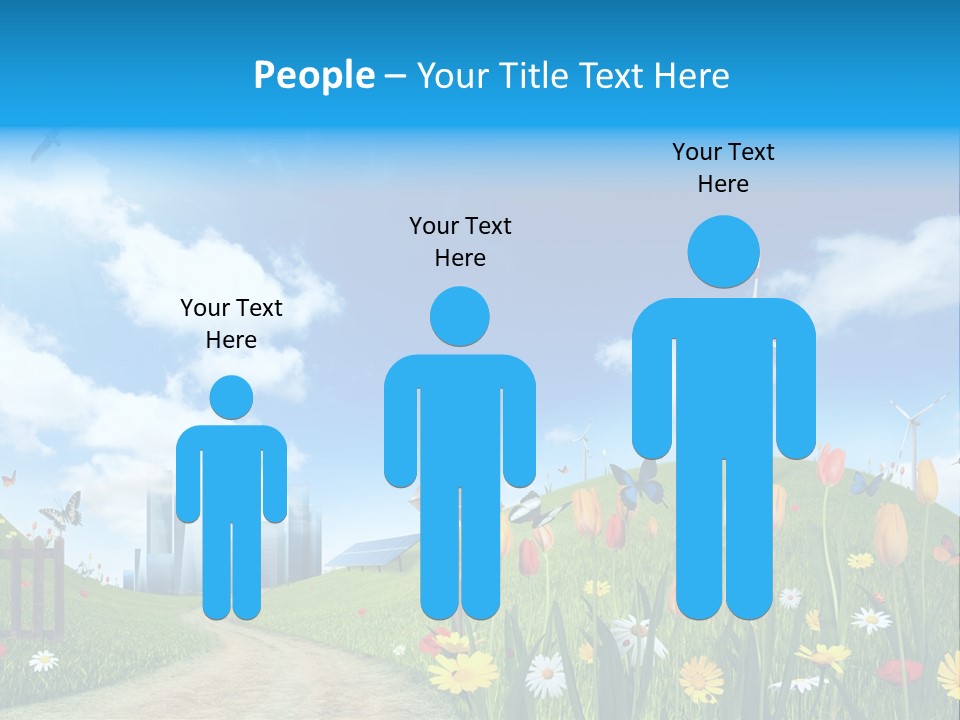 Cloud Camomile Photovoltaic PowerPoint Template