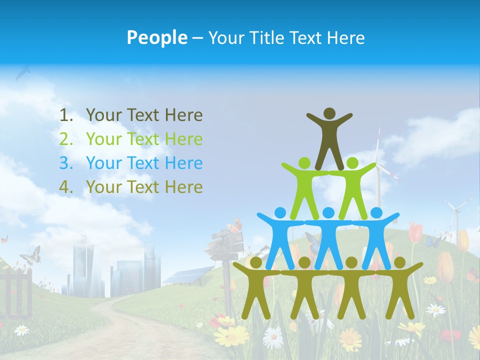 Cloud Camomile Photovoltaic PowerPoint Template