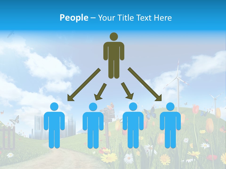 Cloud Camomile Photovoltaic PowerPoint Template