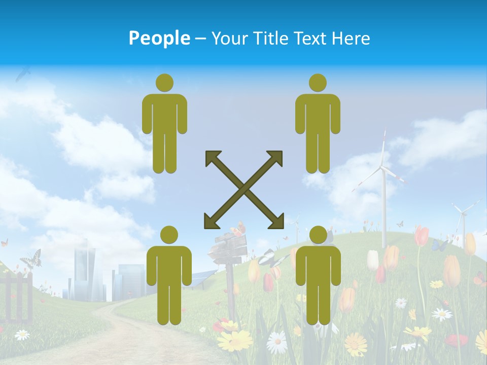 Cloud Camomile Photovoltaic PowerPoint Template