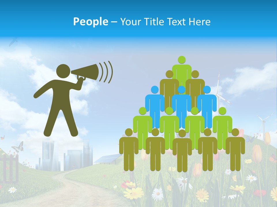 Cloud Camomile Photovoltaic PowerPoint Template