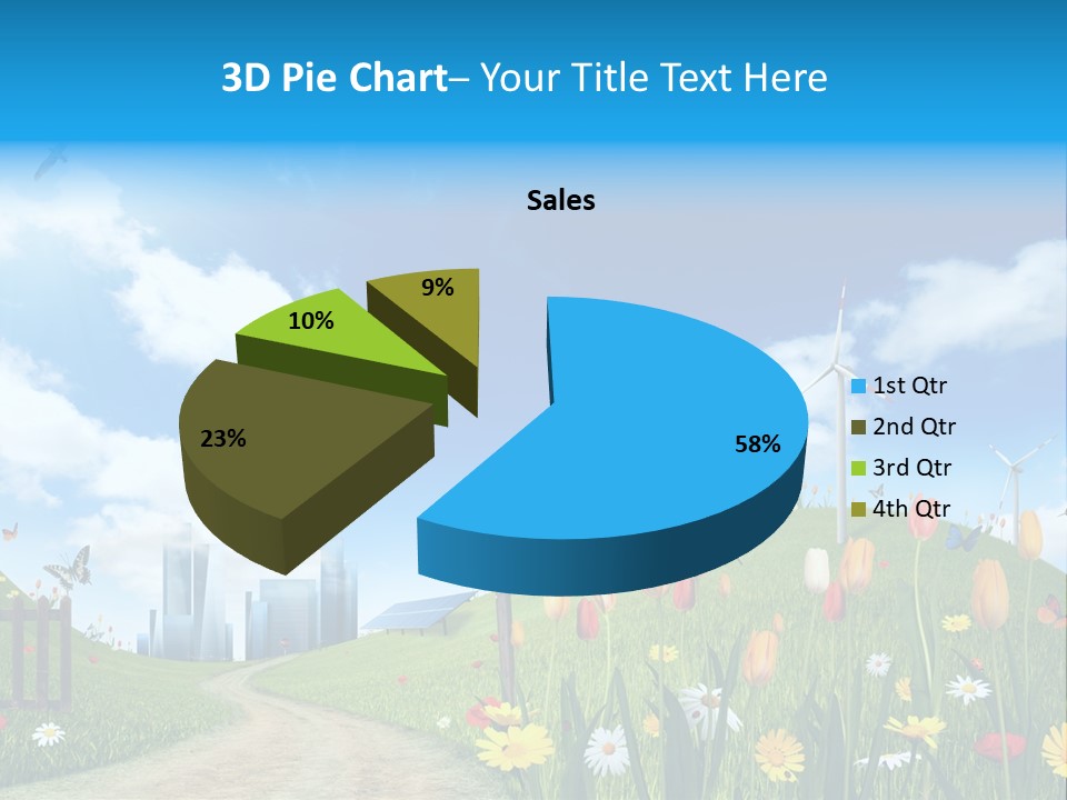 Cloud Camomile Photovoltaic PowerPoint Template