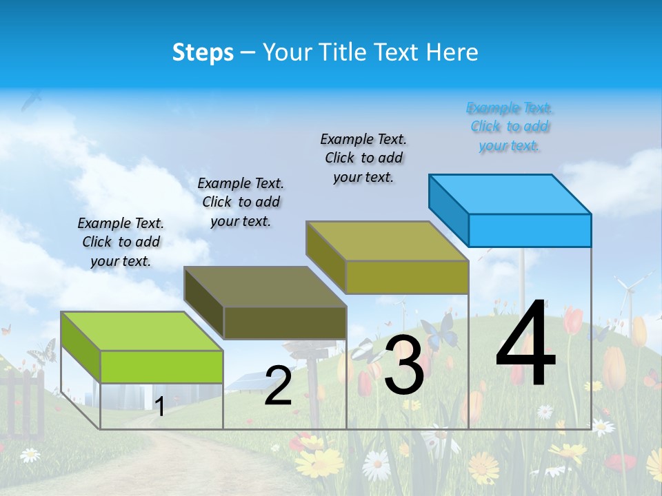 Cloud Camomile Photovoltaic PowerPoint Template