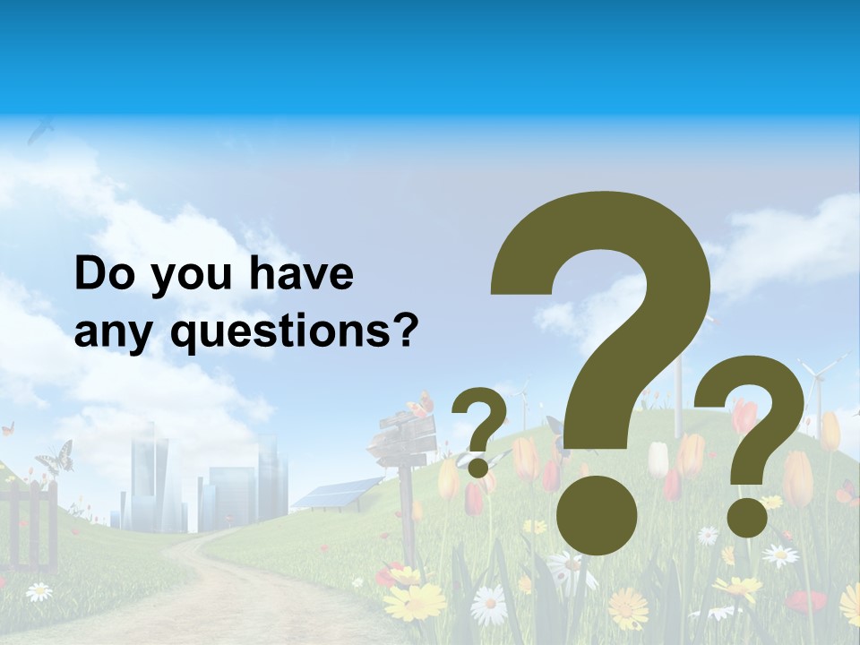 Cloud Camomile Photovoltaic PowerPoint Template