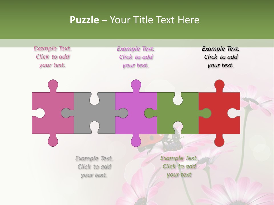 Isolated Petals Border PowerPoint Template