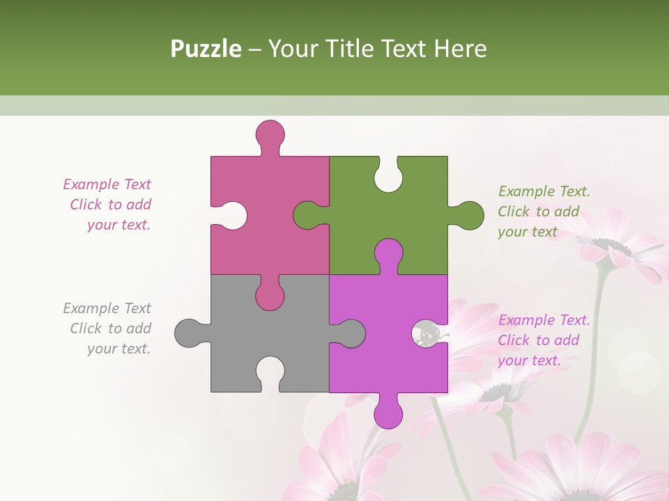 Isolated Petals Border PowerPoint Template