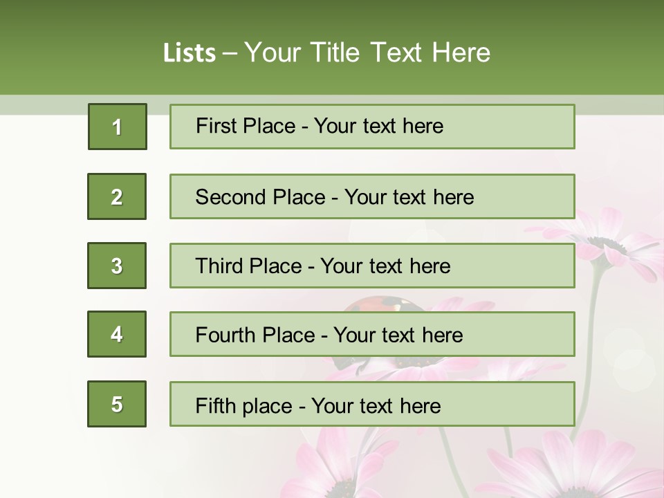 Isolated Petals Border PowerPoint Template