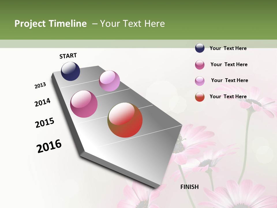 Isolated Petals Border PowerPoint Template