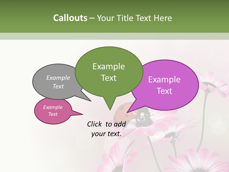 Isolated Petals Border PowerPoint Template