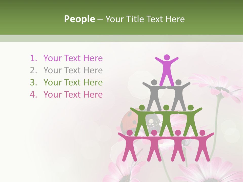 Isolated Petals Border PowerPoint Template