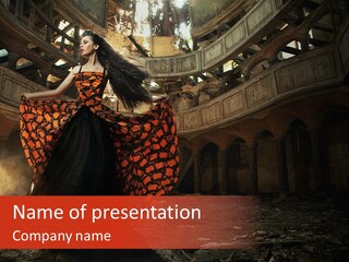 Cute Dress Actress PowerPoint Template