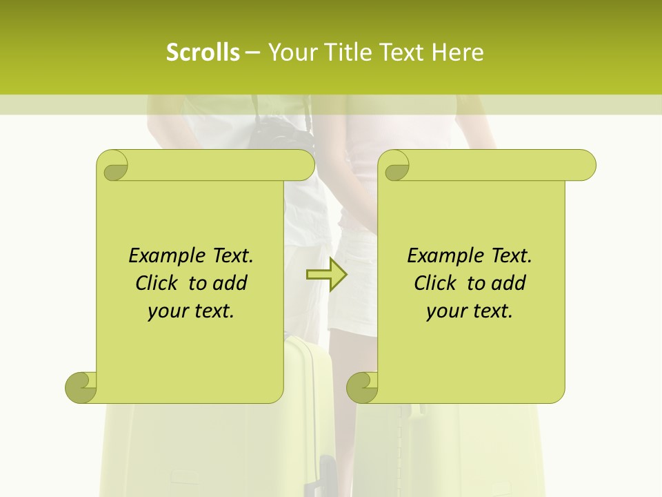 Two Green Female PowerPoint Template