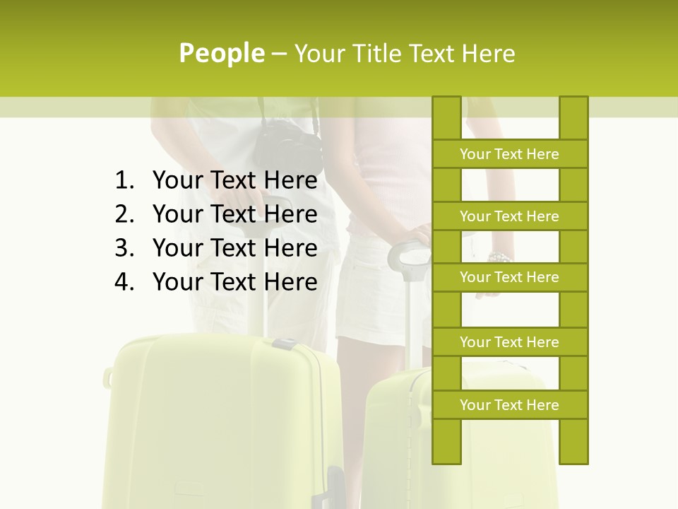 Two Green Female PowerPoint Template