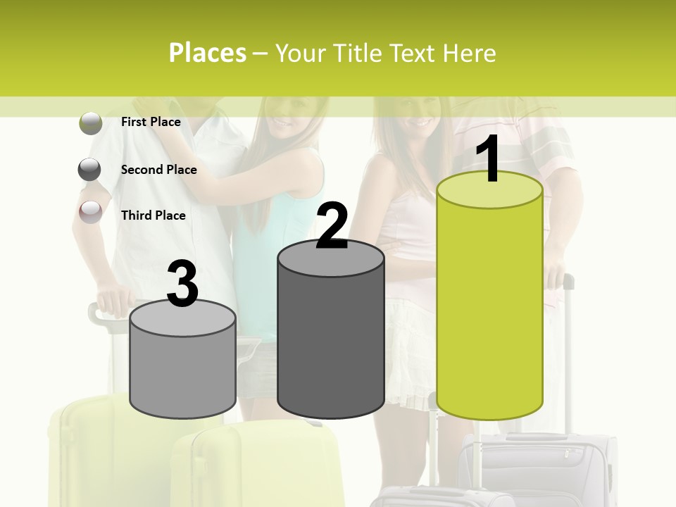 Bag Smiling Tourist PowerPoint Template