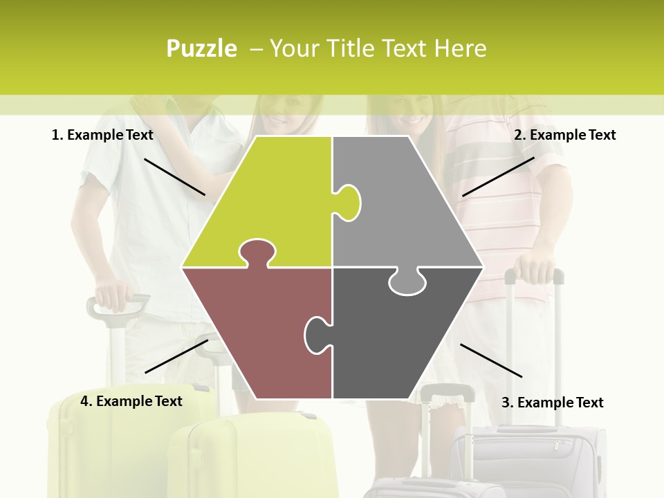 Bag Smiling Tourist PowerPoint Template