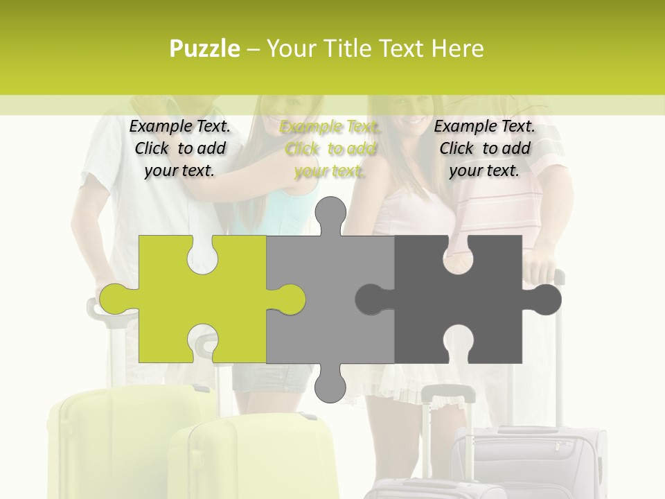 Bag Smiling Tourist PowerPoint Template