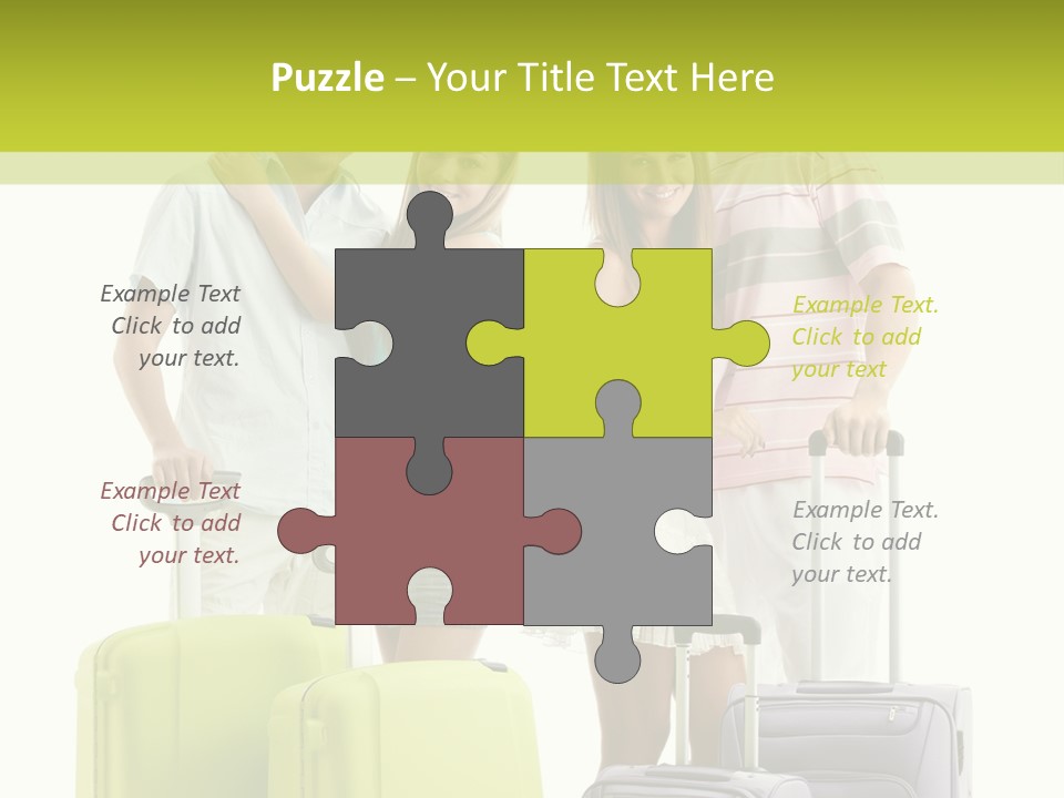 Bag Smiling Tourist PowerPoint Template