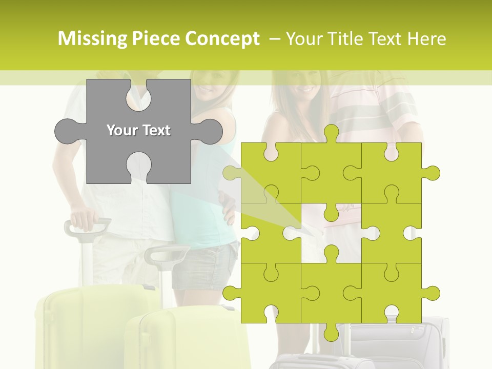 Bag Smiling Tourist PowerPoint Template