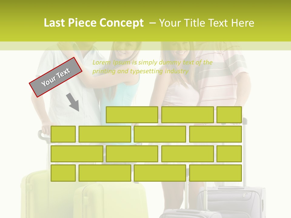 Bag Smiling Tourist PowerPoint Template