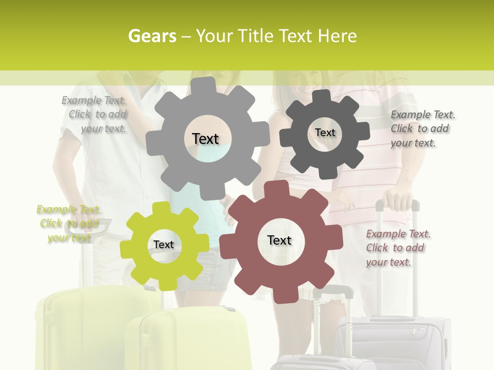 Bag Smiling Tourist PowerPoint Template