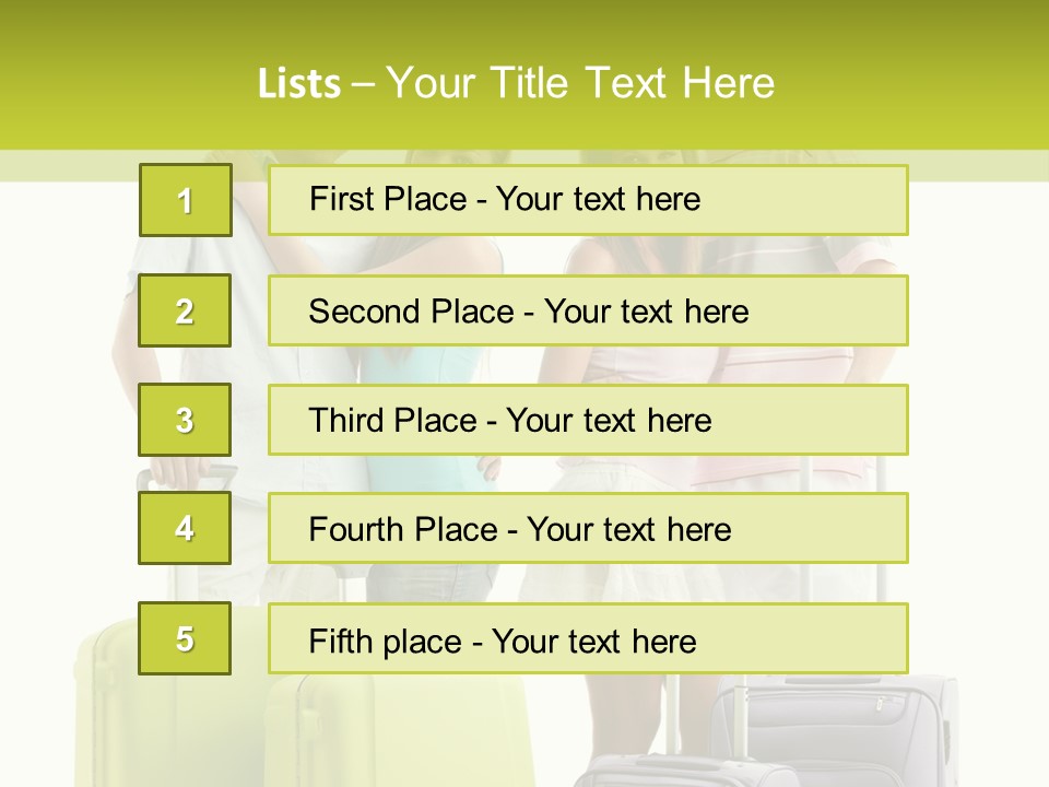 Bag Smiling Tourist PowerPoint Template