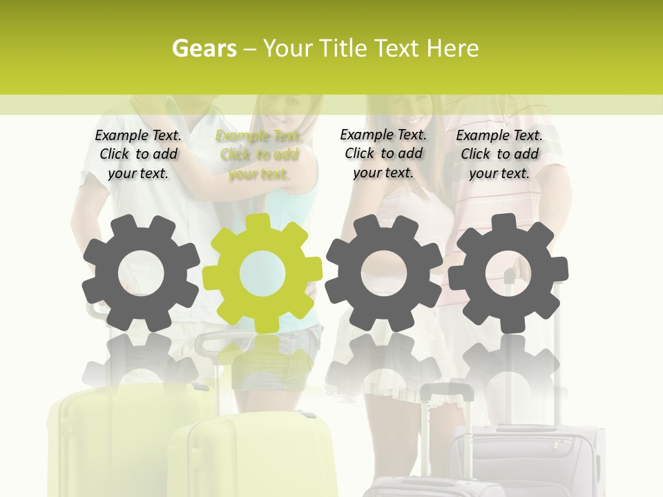 Bag Smiling Tourist PowerPoint Template