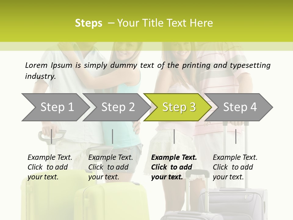 Bag Smiling Tourist PowerPoint Template
