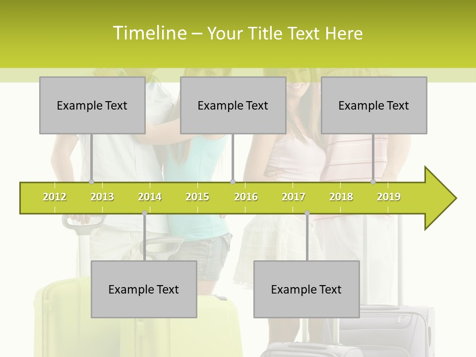 Bag Smiling Tourist PowerPoint Template