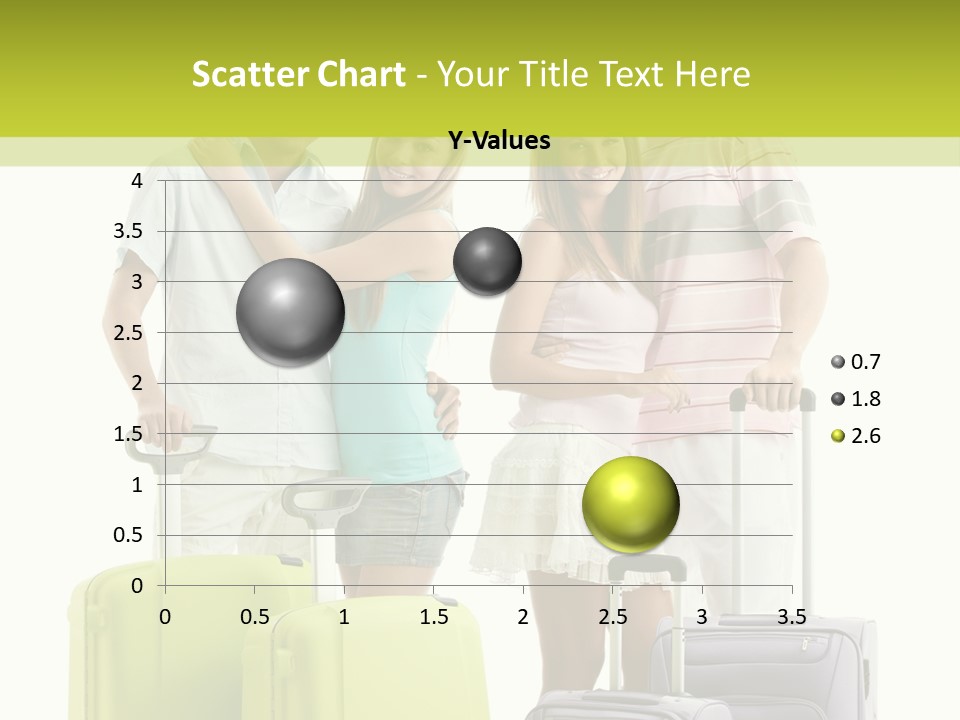 Bag Smiling Tourist PowerPoint Template