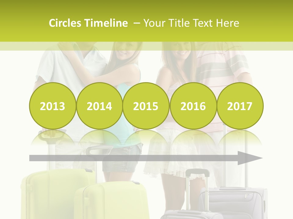 Bag Smiling Tourist PowerPoint Template