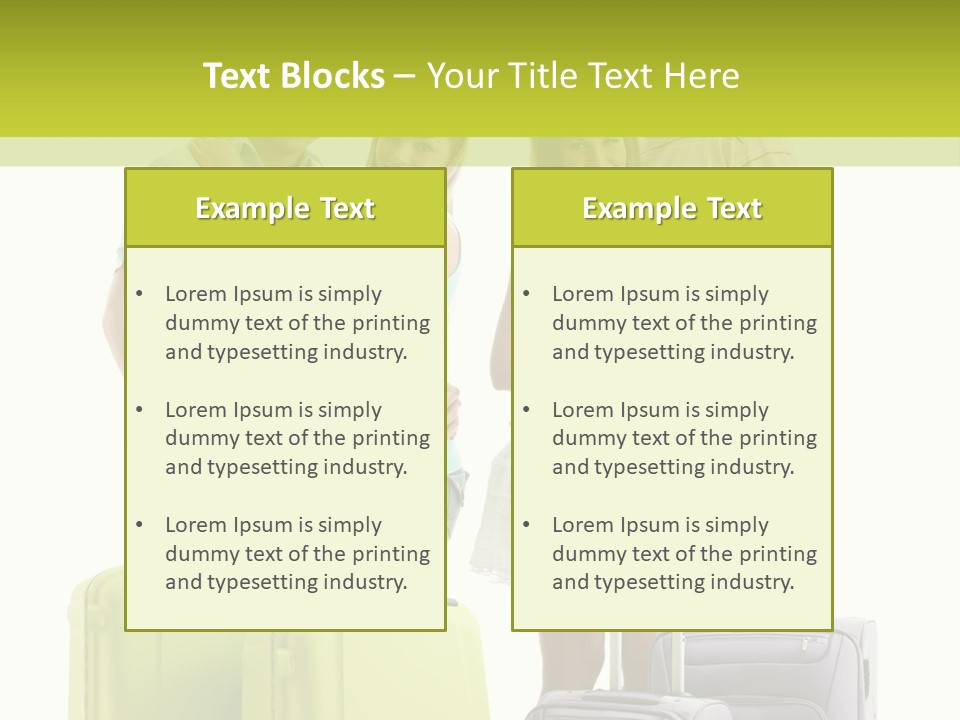 Bag Smiling Tourist PowerPoint Template