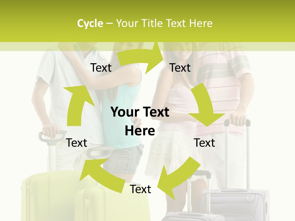 Bag Smiling Tourist PowerPoint Template