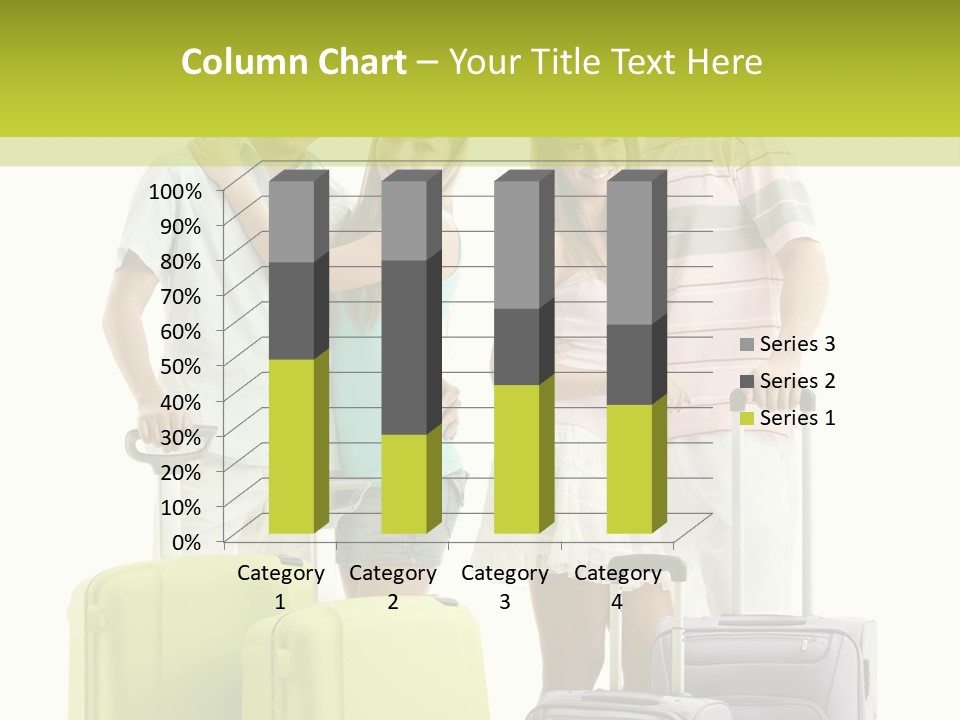 Bag Smiling Tourist PowerPoint Template