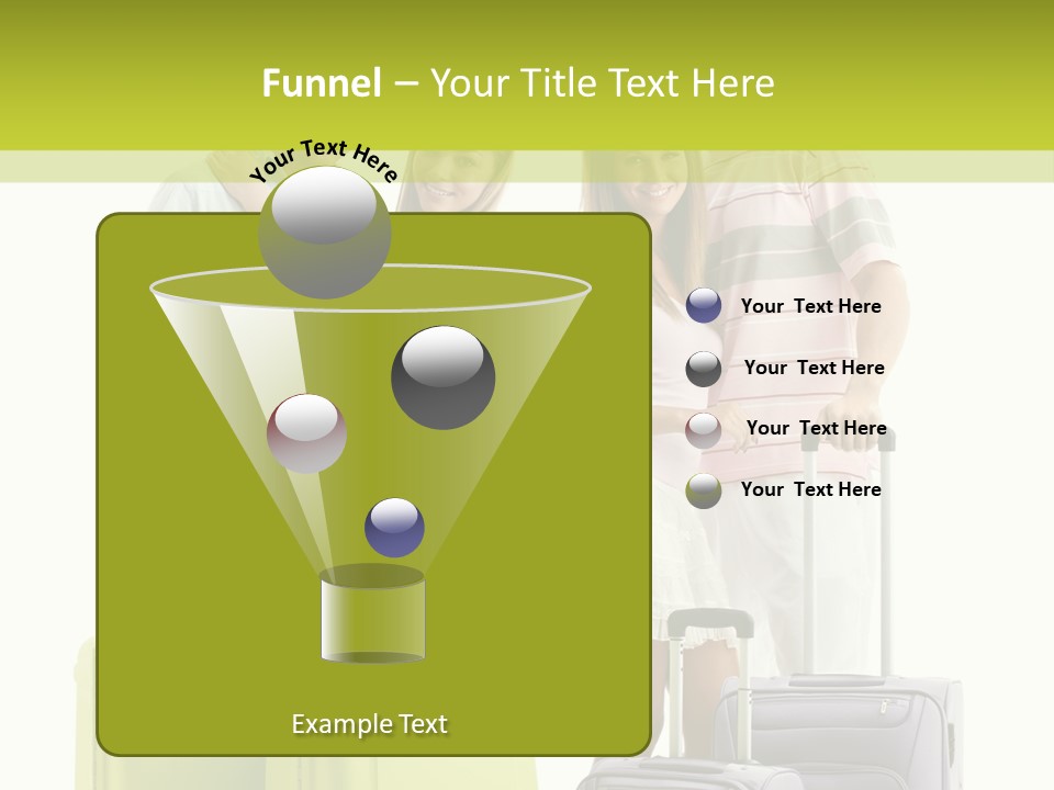 Bag Smiling Tourist PowerPoint Template