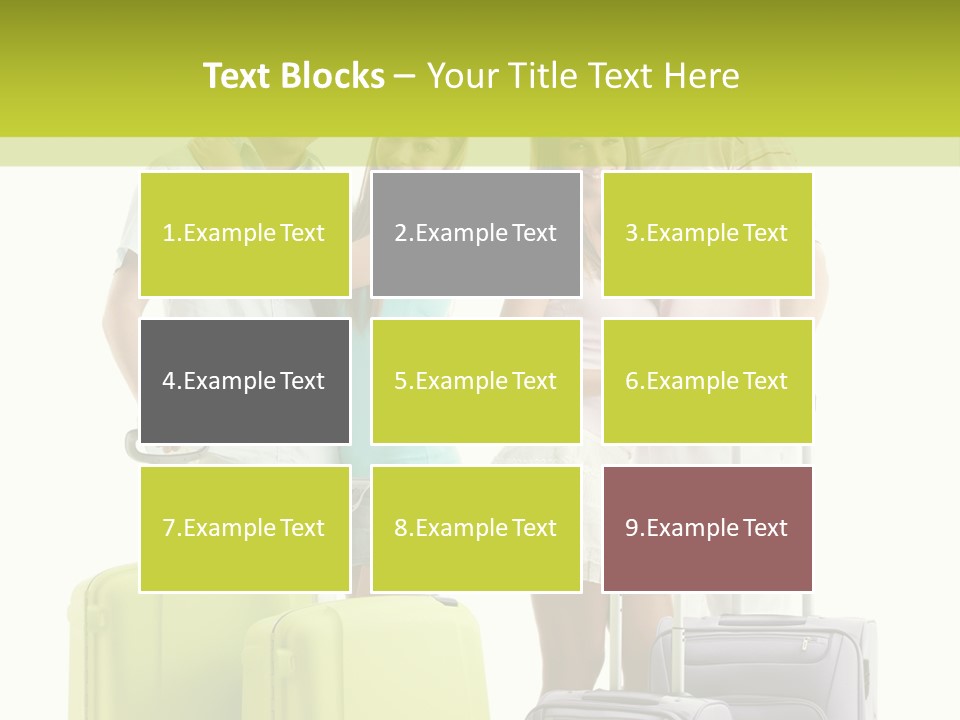 Bag Smiling Tourist PowerPoint Template