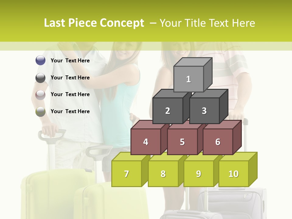 Bag Smiling Tourist PowerPoint Template