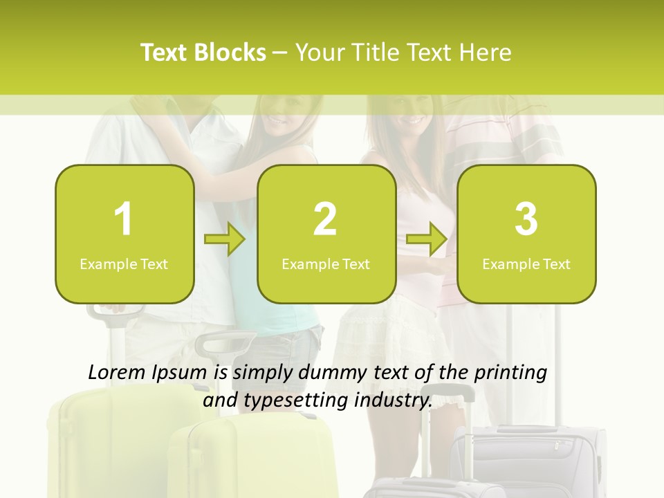 Bag Smiling Tourist PowerPoint Template