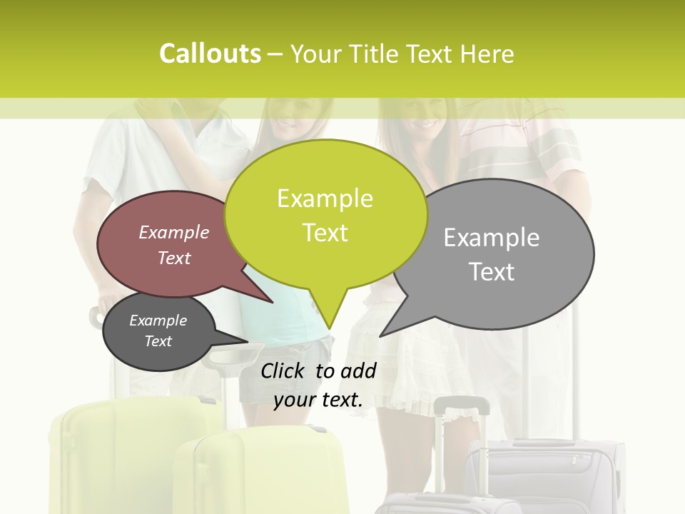 Bag Smiling Tourist PowerPoint Template