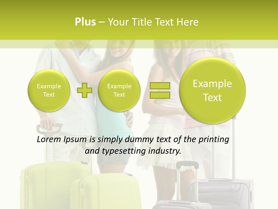 Bag Smiling Tourist PowerPoint Template