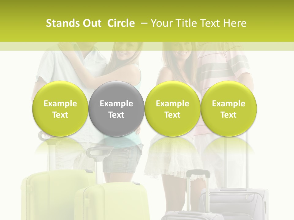 Bag Smiling Tourist PowerPoint Template