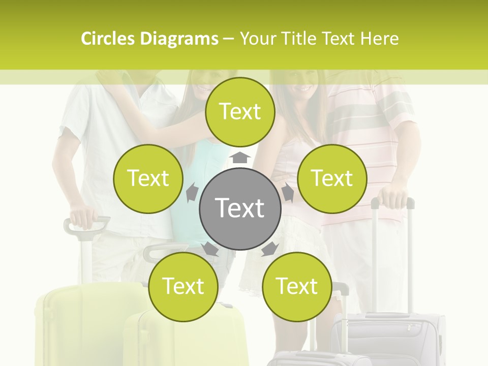 Bag Smiling Tourist PowerPoint Template