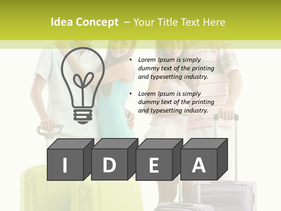 Bag Smiling Tourist PowerPoint Template