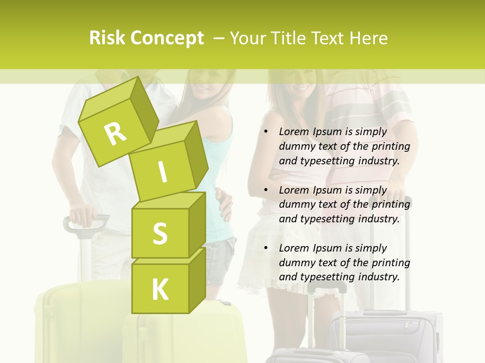 Bag Smiling Tourist PowerPoint Template