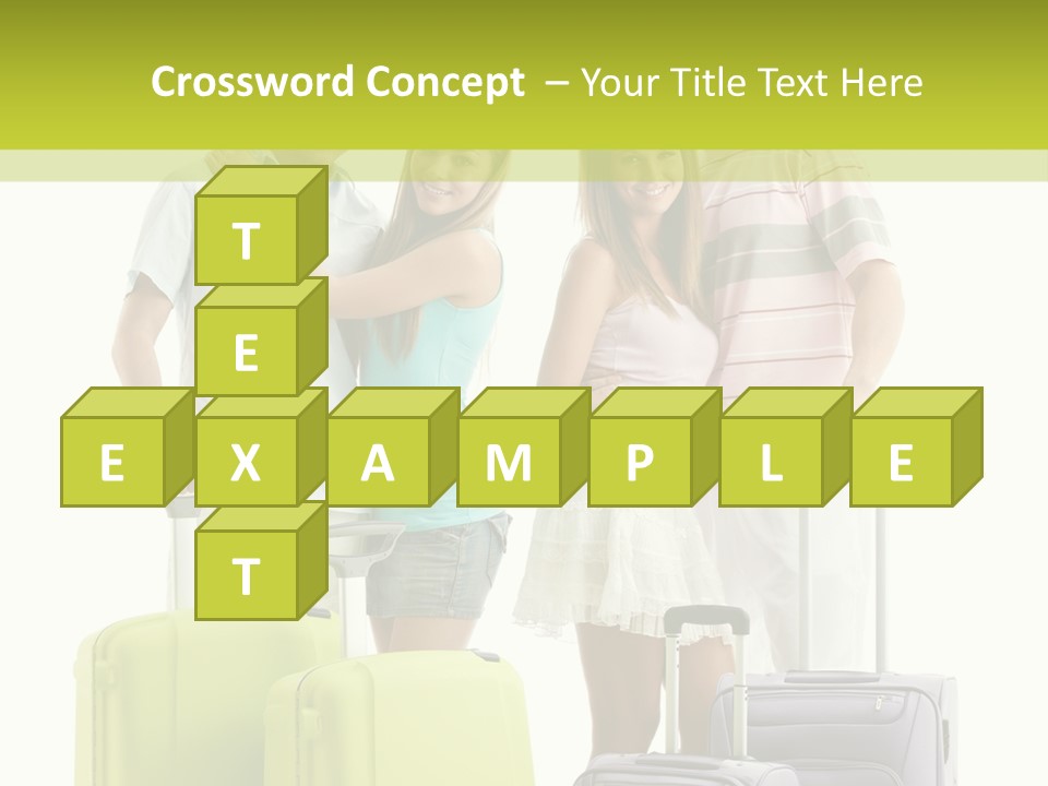 Bag Smiling Tourist PowerPoint Template