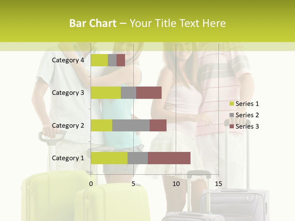 Bag Smiling Tourist PowerPoint Template