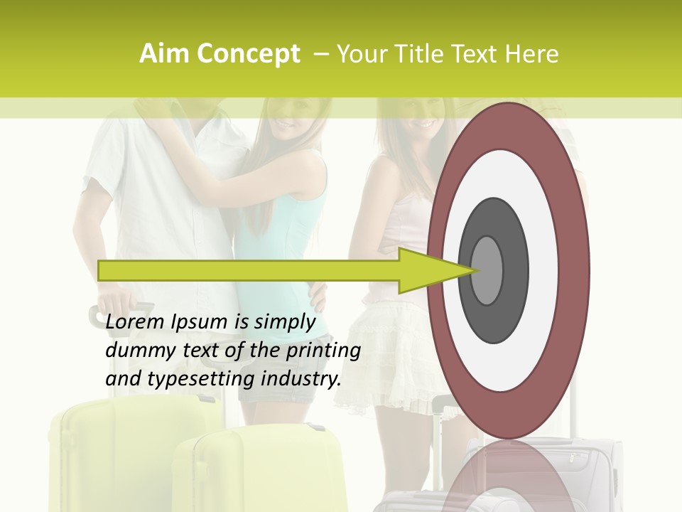 Bag Smiling Tourist PowerPoint Template